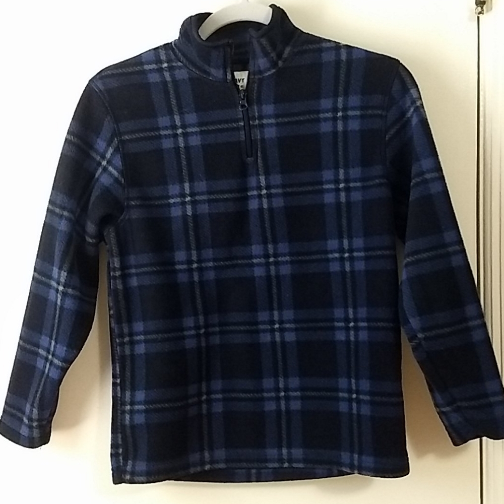 Child's Old Navy Blue Plaid Fleece Shirt